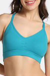 Rosaline Double Layered Non Wired Medium Coverage Bralette - Tahitian Teal — thumbnail 4